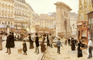 街並み Painting - ル・ブールヴァール・サン・ドニ・パリのシーン ジャン・ベロー